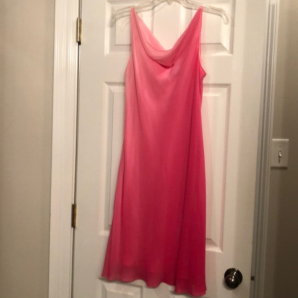 Pink ombré silk dress